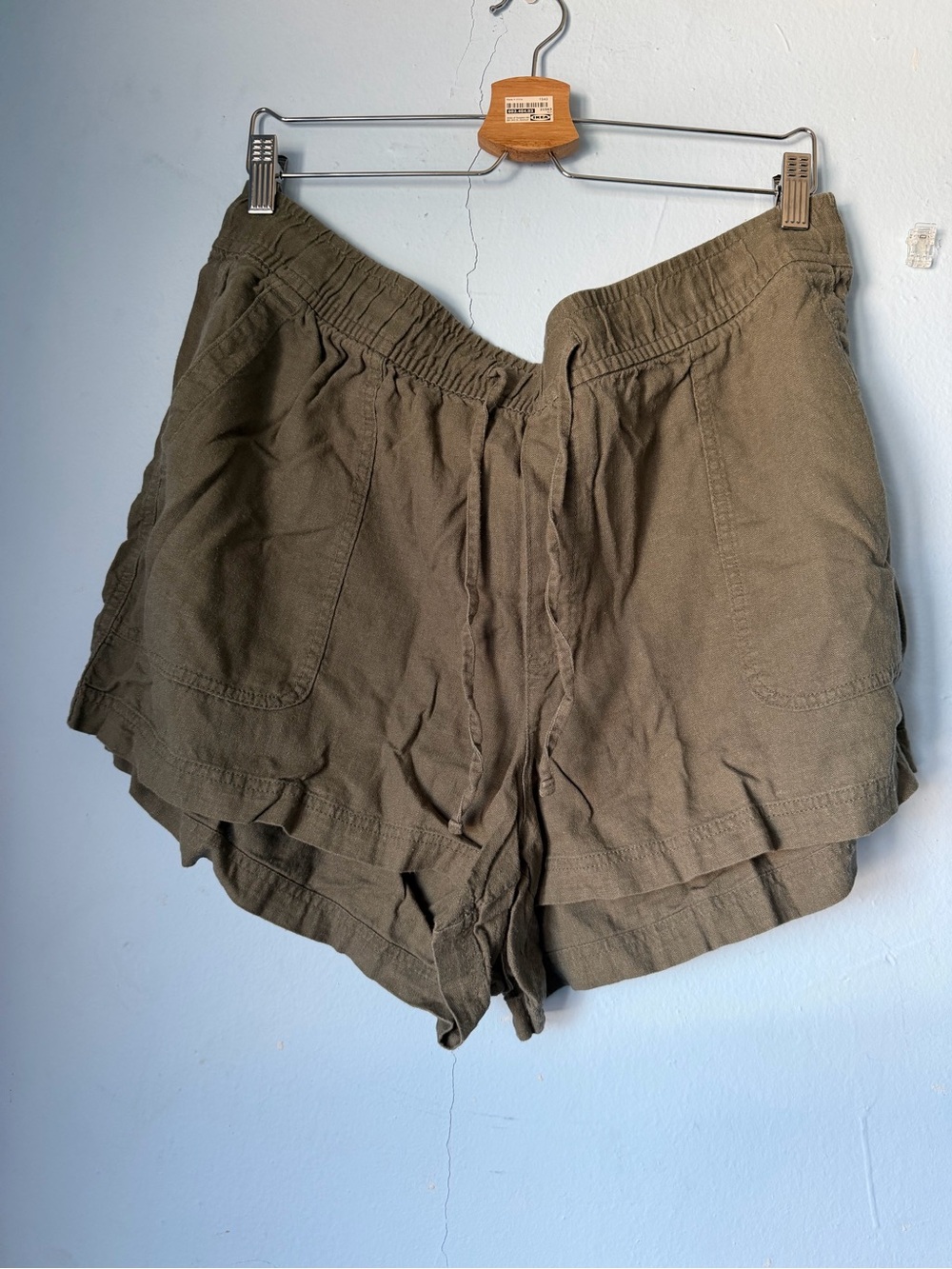 GAP Olive Drawstring Layered Athletic Shorts